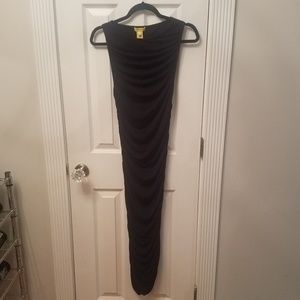 Catherine Malandrino black ruched bodycon dress